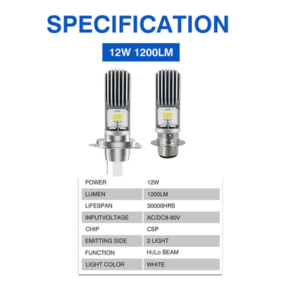 BA20D H6M P15D H4 Led Motorcycle Headlight Bulb 1200lm High Low Beam