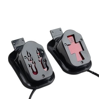 12V Universal Fit LED Motorcycle Tail Light with 12-Month Warranty - Flame Style Rear Light