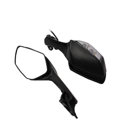 High Quality Black Universal Rearviews Motorcycles Side View Mirror With LED Turn Light Signals