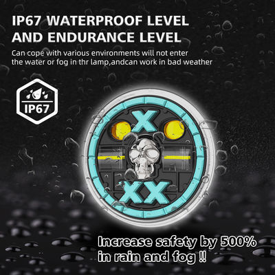 YAYE 5.75 Inch GN125 Yellow White LED Accessory Red Skull Motorcycle High Low Beam DRL Headlight with Optical Lens