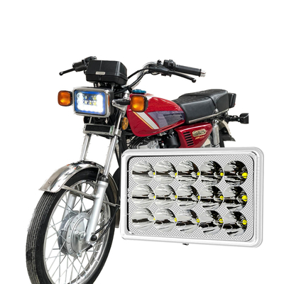 YAYE CG125 đèn pha LED 12 Chip DC12V Đèn xe máy DRL màu xanh trắng